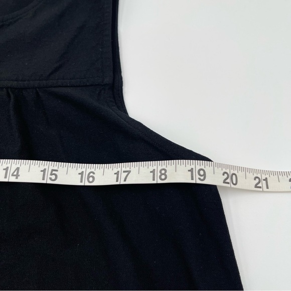 Eileen Fisher Black Knit Split Neck Sleeveless Dress Sz Large Summer Above Knee - Picture 12 of 13